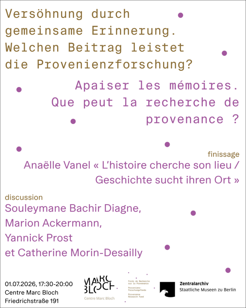 Versöhnung durch gemeinsame Erinnerung: Welchen Beitrag leistet die Provenienzforschung?